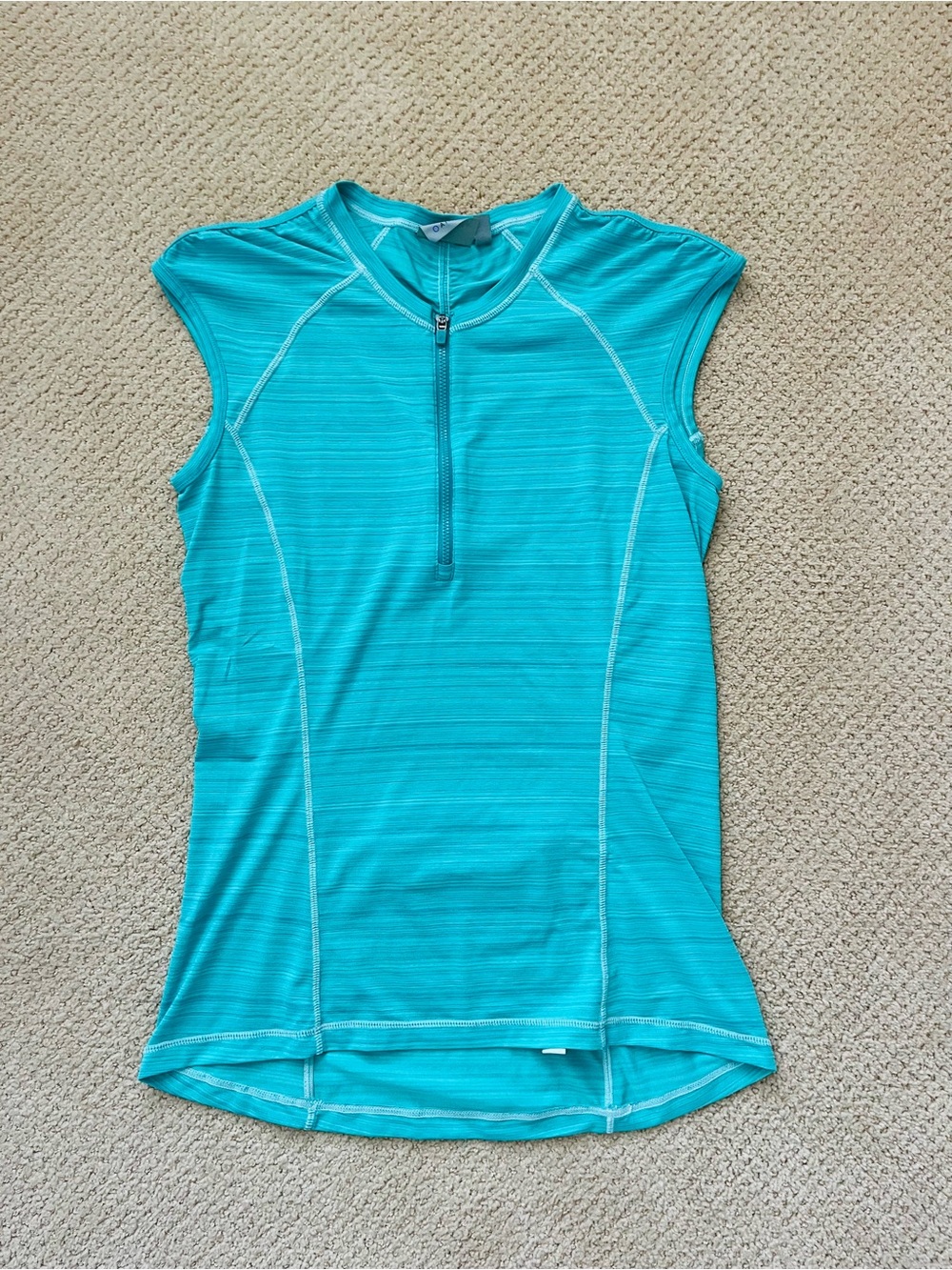 Athleta Sleeveless Teal Green/Blue Quarter Zip Athletic Top Size S